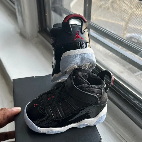 Jordan 6 Rings TD in Black, Red, and White - Picture 6 of 14